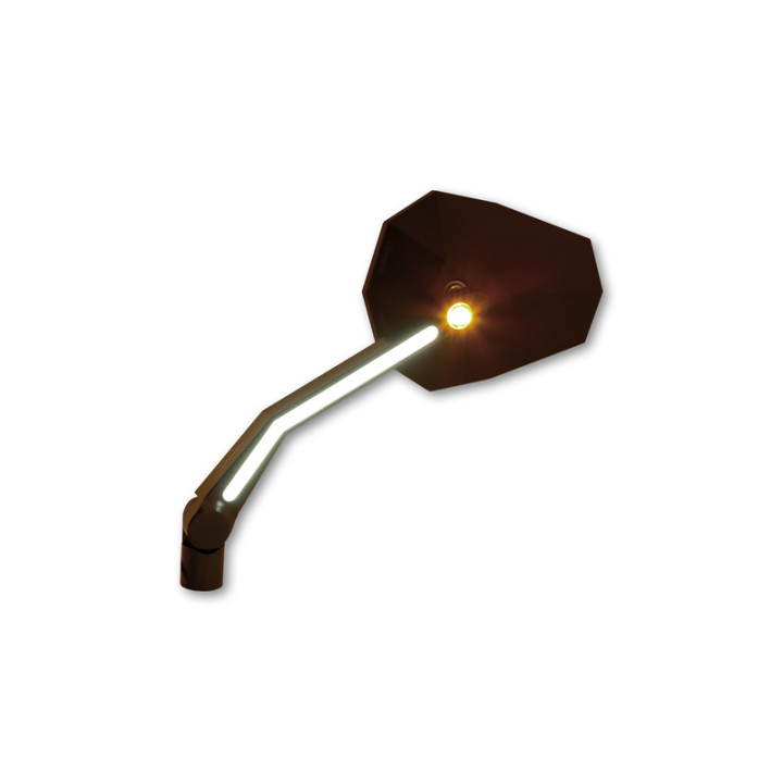 Rétroviseur de guidon HIGHSIDER pro Stealth -X4 avec clignotants et feux de position LED - noir - la paire