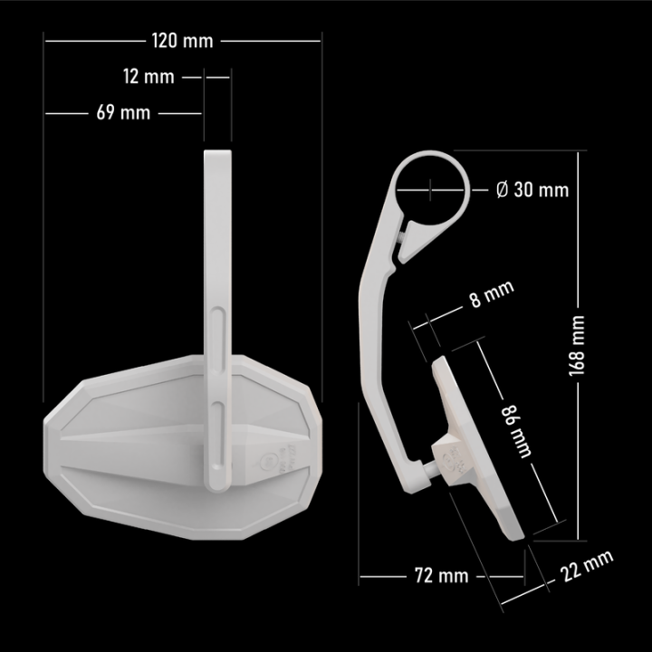 Rétroviseur d'embout de guidon HIGHSIDER smart Straight long - noir