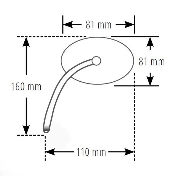 Rétroviseur de guidon HIGHSIDER smart Mini - chrome