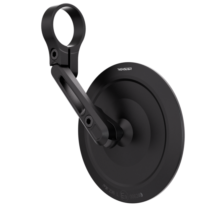 Rétroviseur d'embout de guidon HIGHSIDER pro Montana-Slim court – noir mat – à l'unité