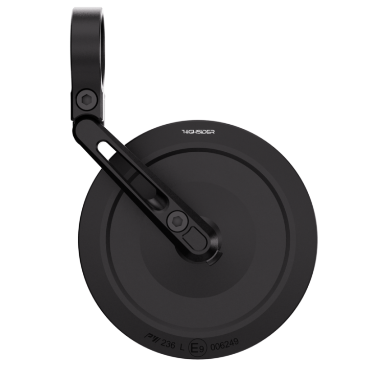 Rétroviseur d'embout de guidon HIGHSIDER pro Montana-Slim court – noir mat – à l'unité