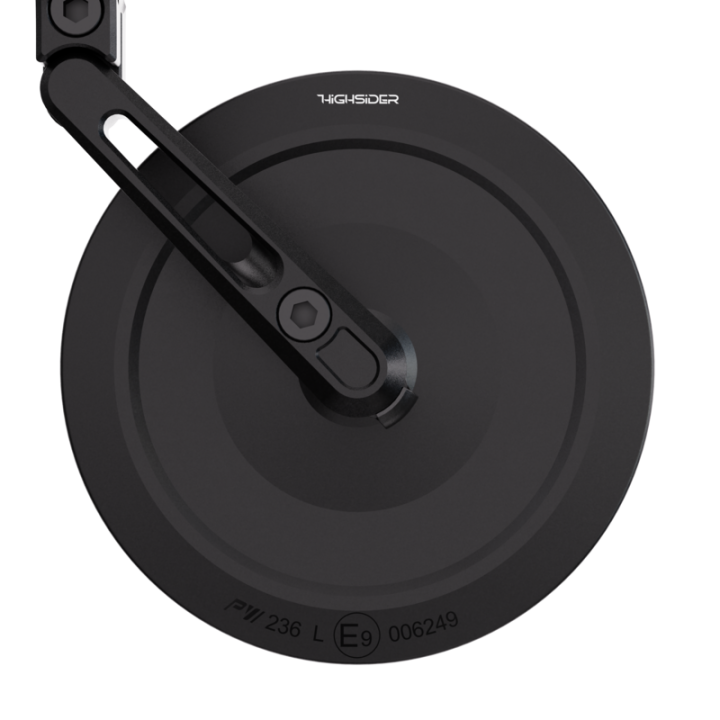 Rétroviseur d'embout de guidon HIGHSIDER pro Montana-Slim court – noir mat – à l'unité