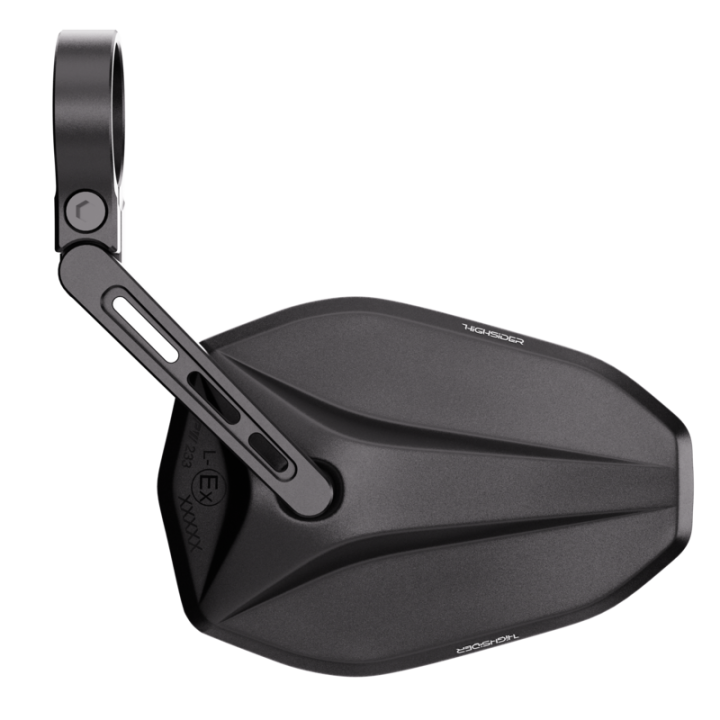 Rétroviseur d'embout de guidon HIGHSIDER pro Victory-Blast court – noir mat – à l'unité