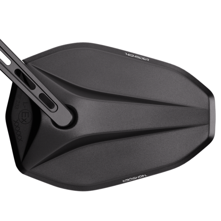 Rétroviseur d'embout de guidon HIGHSIDER pro Victory-Blast court – noir mat – à l'unité