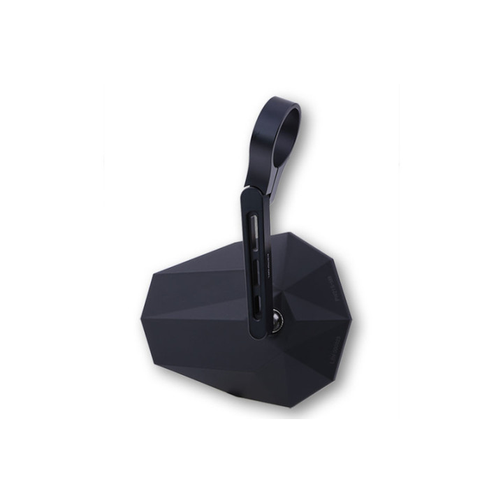 Rétroviseur d'embout de guidon HIGHSIDER pro Stealth-X5 court – noir mat – à l'unité