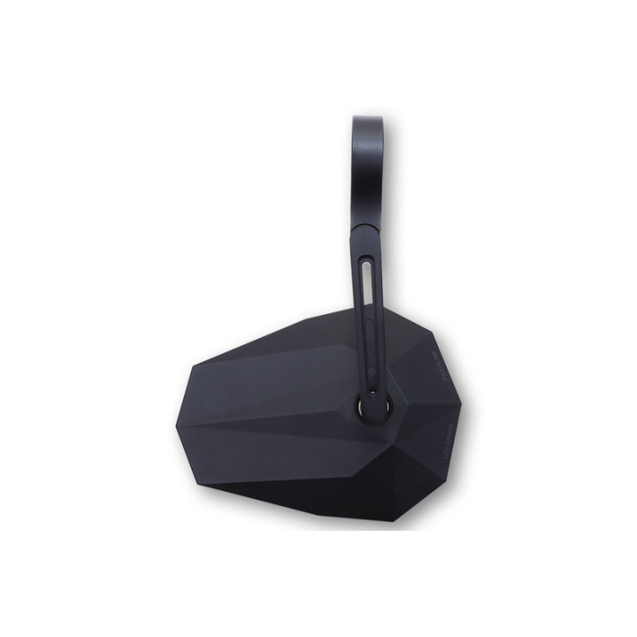 Rétroviseur d'embout de guidon HIGHSIDER pro Stealth-X5 court – noir mat – à l'unité