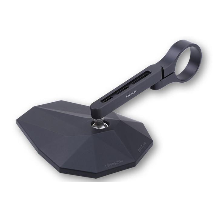 Rétroviseur d'embout de guidon HIGHSIDER pro Stealth-X5 court – noir mat – à l'unité