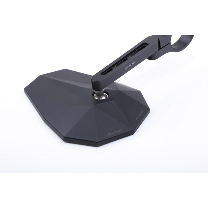 Rétroviseur d'embout de guidon HIGHSIDER pro Stealth-X5 court – noir mat – à l'unité