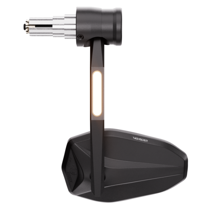 Rétroviseur d'embout de guidon HIGHSIDER pro Victory-Rim – noir mat – à l'unité