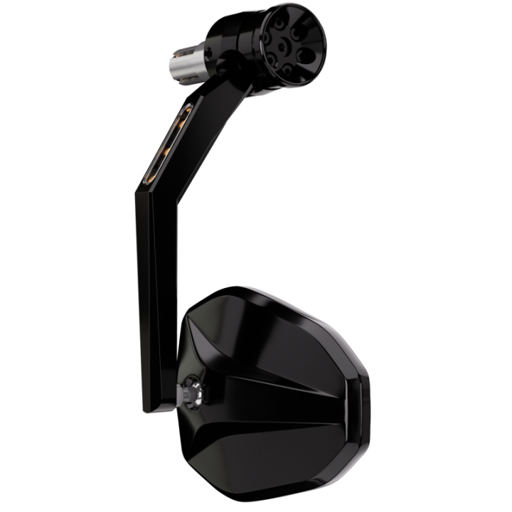 Rétroviseur d'embout de guidon HIGHSIDER pro Victory-Rim avec clignotant et feu de position LED - noir - l'unité