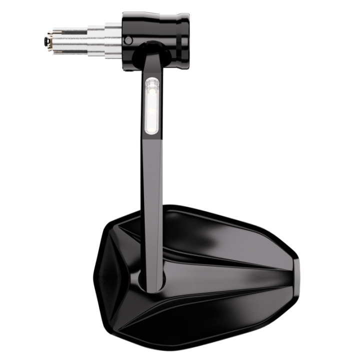 Rétroviseur d'embout de guidon HIGHSIDER pro Victory-Rim avec clignotant et feu de position LED - noir - l'unité