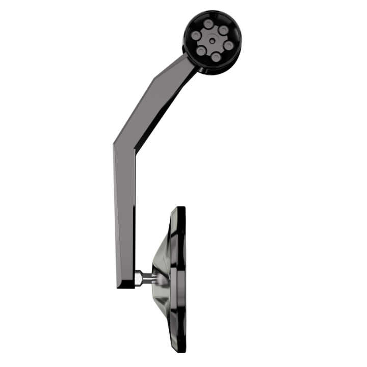 Rétroviseur d'embout de guidon HIGHSIDER pro Victory-Rim avec clignotant et feu de position LED - noir - l'unité