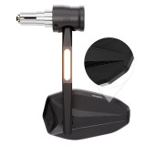 Rétroviseur d'embout de guidon HIGHSIDER pro Stealth-Rim X7 avec clignotant LED – noir mat – à l'unité