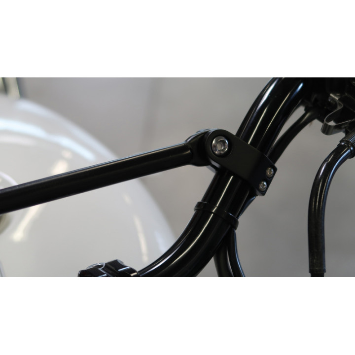 HIGHSIDER pro Cross-Bar ST02 Aluminium Handlebarstrut, one-piece clamp, Black pearl blasted