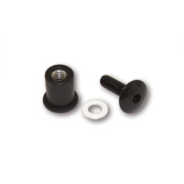 Kit vis de carénage en aluminium HIGHSIDER smart - écrous caoutchouc M6 - 8 pièces