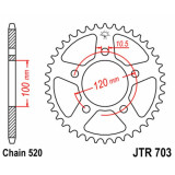 Kit chaîne EK/JT 520ZVX3 17/40 - couronne standard