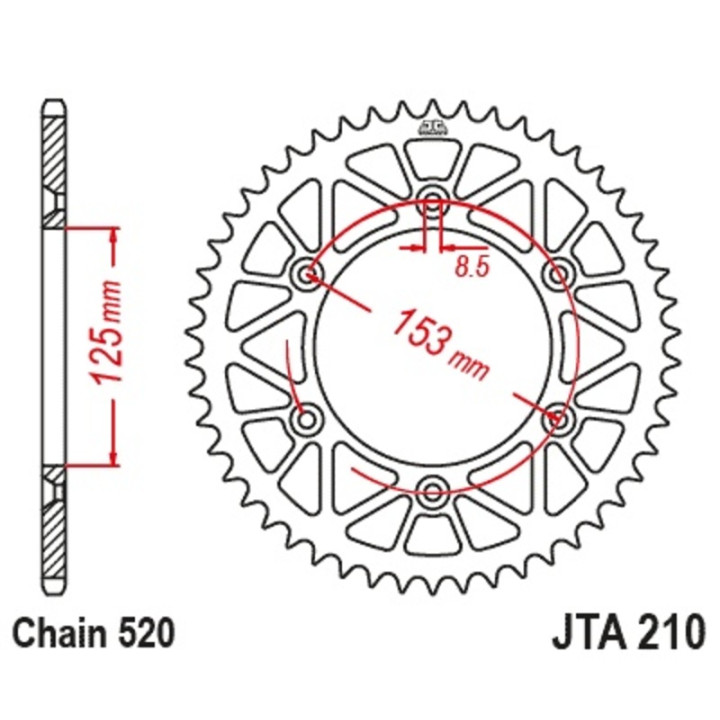 Kit chaîne EK/JT 520MRD7 15/45 - couronne ultra-light