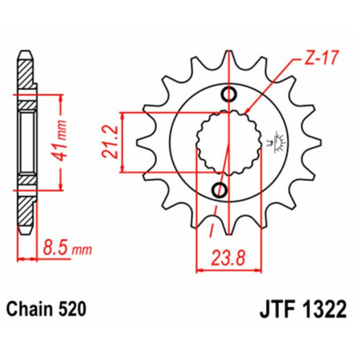 Kit chaîne EK/JT 520MRD7 15/45 - couronne ultra-light