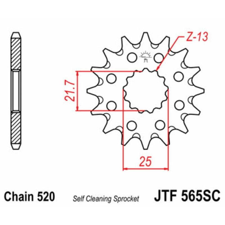 Kit chaîne EK/JT 520SRX2 14/43 - couronne standard