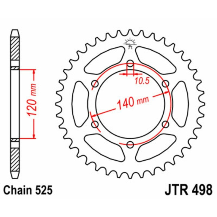 Kit chaîne EK/JT 525SRX2 15/39 - couronne standard