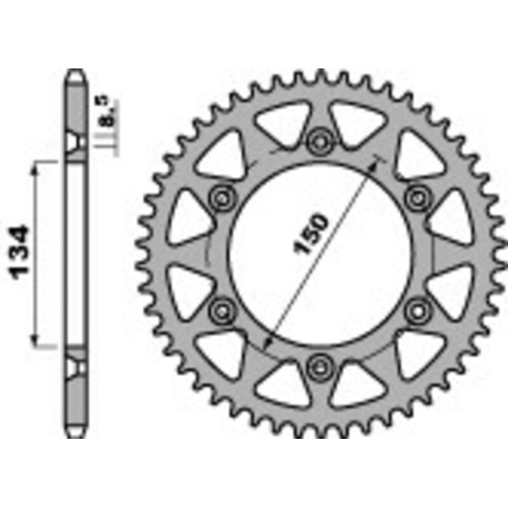 Kit chaîne EK/PBR 520M3 - 12/49-110 - Couronne alu standard