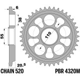 Kit chaîne EK/PBR 520 ZVX3 - 15/43-108 - Couronne alu renforcé