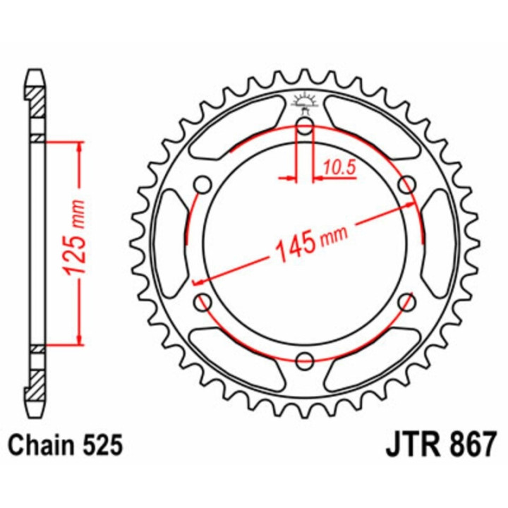 Kit chaîne EK/JT 525SRX2 16/44 - couronne standard
