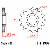 Kit chaîne EK/JT 420SH 14/50 - couronne standard