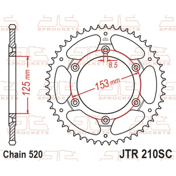 Kit chaîne EK/JT 520SRX2 14/48 - couronne standard