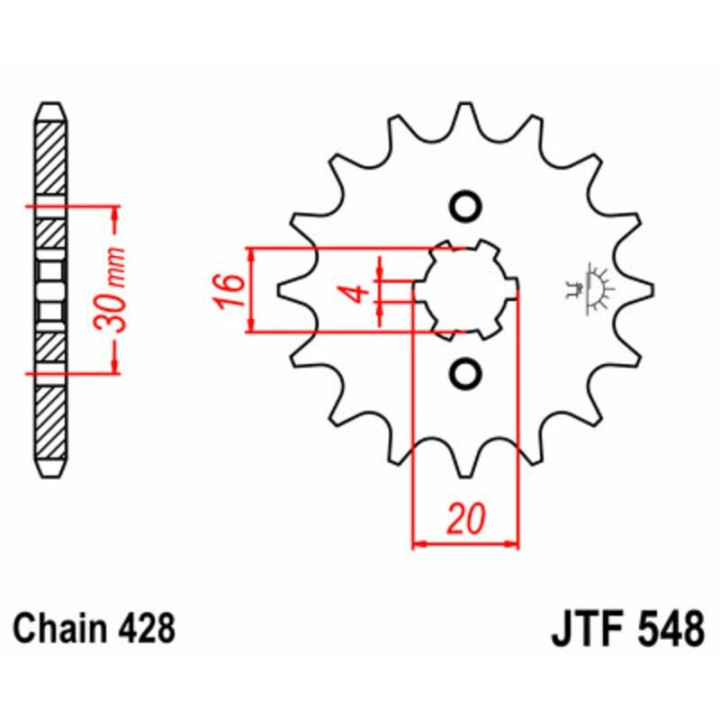 Kit chaîne EK/JT 428SR 14/48 - couronne standard