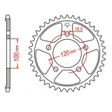 Kit chaîne EK/JT 525 SRX2 - 16/44-108 - Couronne acier standard