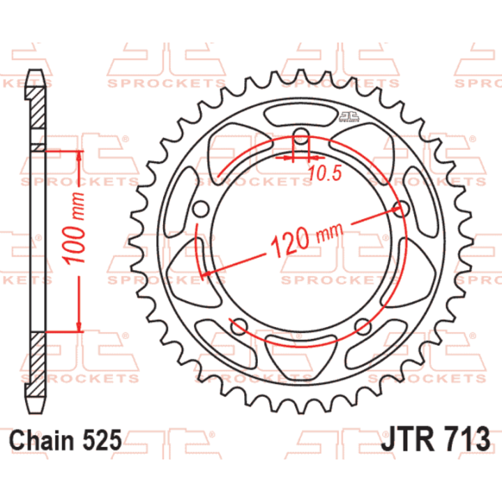 Kit chaîne EK/JT 525 ZVX3 - 16/40-108 - Couronne acier standard