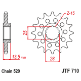 Kit chaîne EK/JT 520 MVXZ2 - 15/44-114 - Couronne acier standard