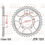 Kit chaîne EK/JT 525 SRX2 - 16/42-124 - Couronne acier standard