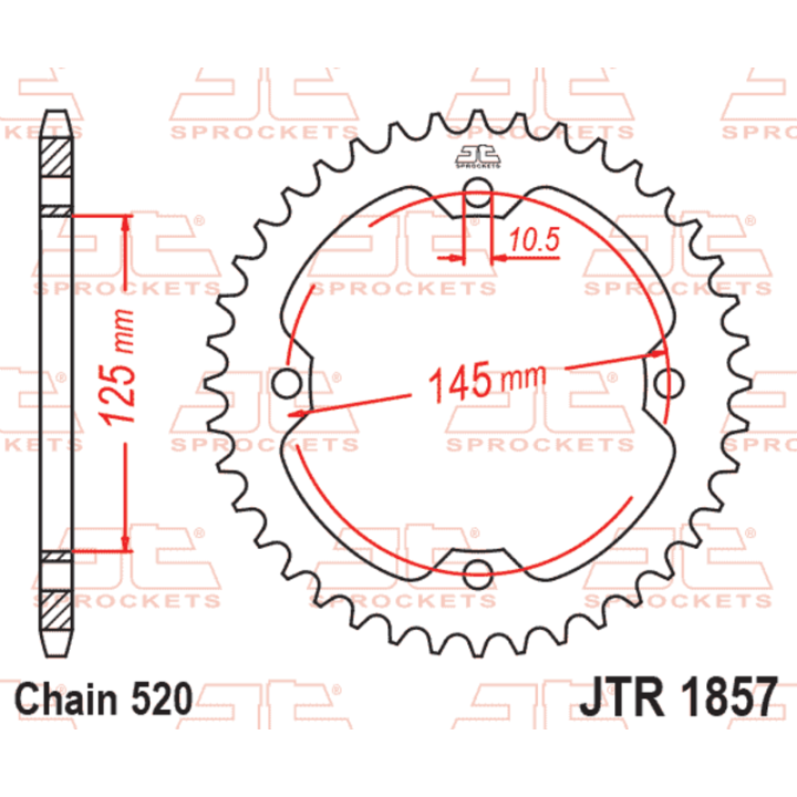 Kit chaîne EK/JT 520 SRX2 - 14/38-96 - Couronne acier standard