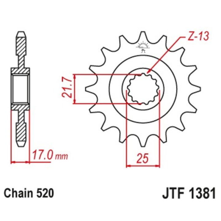 Kit chaîne EK/JT 520 SRX2 - 15/41-112 - Couronne acier standard
