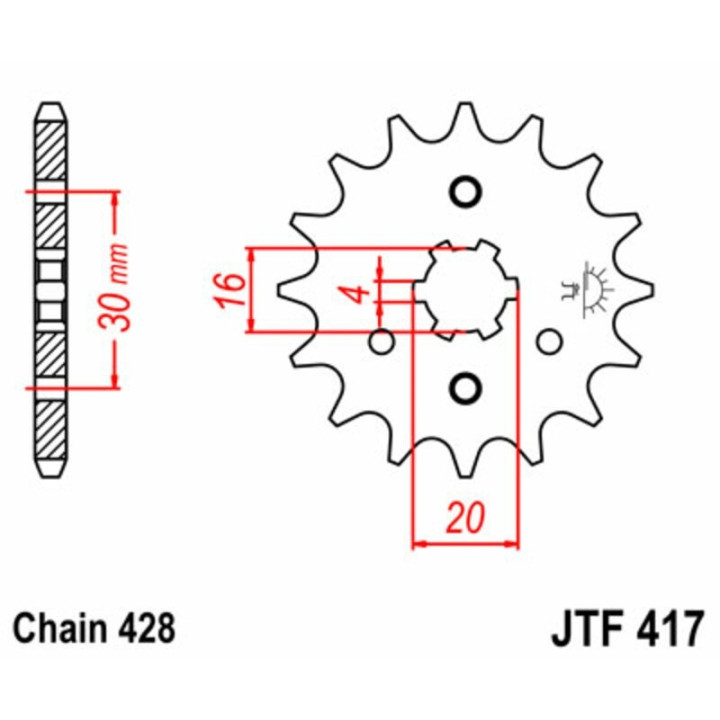 Kit chaîne EK/JT 428ZVX 15/52 - couronne standard