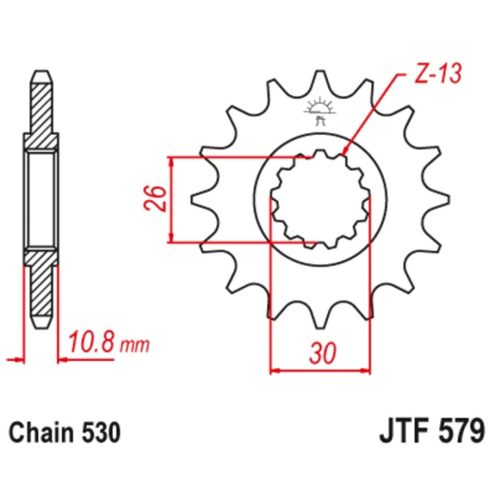 Kit chaîne EK/JT 530SRX2 17/41 - couronne standard