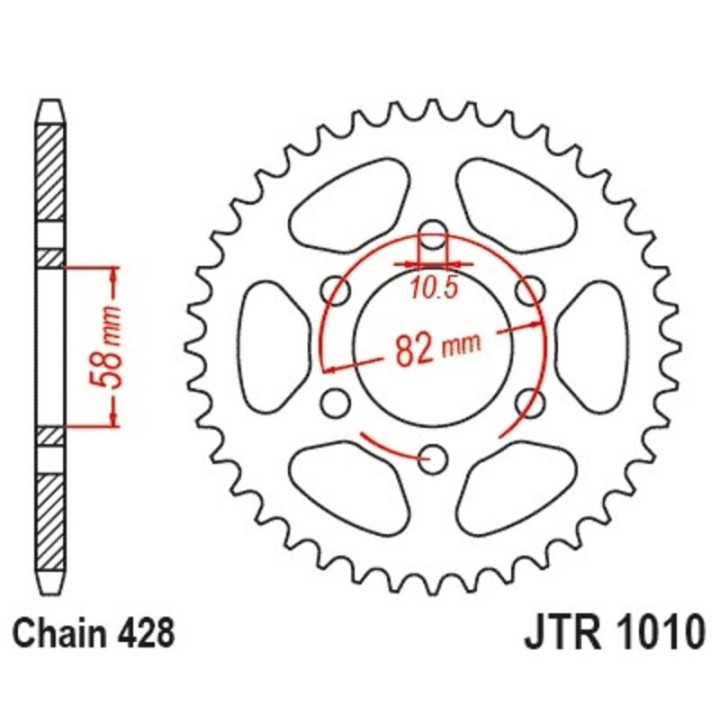 Kit chaîne EK/JT 428SR 13/37 - couronne standard