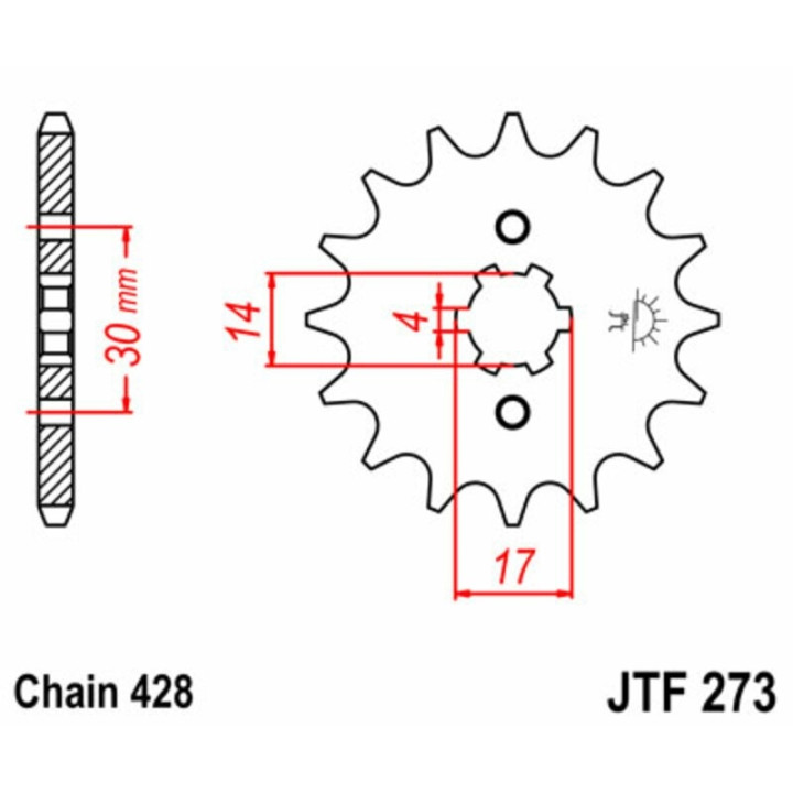 Kit chaîne EK/JT 428SR 13/37 - couronne standard