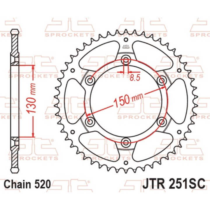 Kit chaîne EK/JT 520SRX2 13/50 - couronne anti-boue