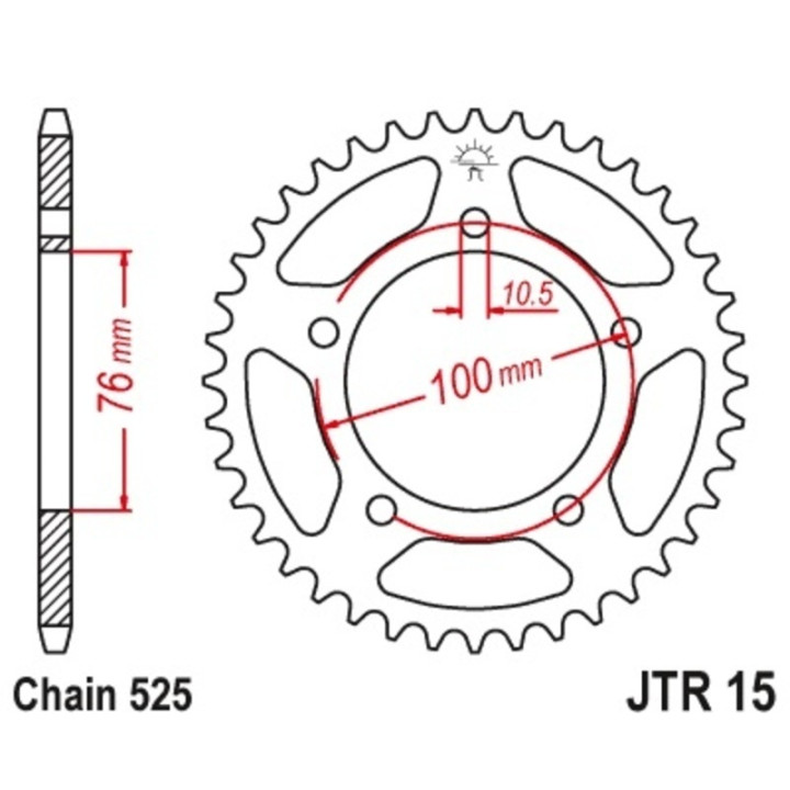Kit chaîne EK/JT 525SRX2 14/42-114 - couronne standard