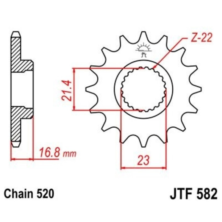 Kit chaîne EK/JT 520ZVX3 16/48 - couronne standard