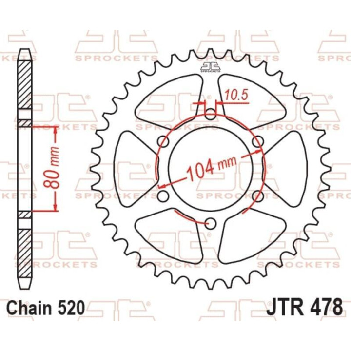 Kit chaîne EK/JT 520 MVXZ2 - 15/46-114 - Couronne acier standard