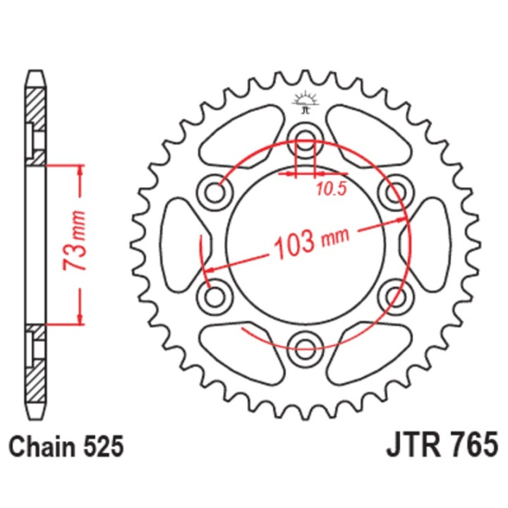 Kit chaîne EK/JT 525 ZVX3 - 15/43-114 - Couronne acier standard