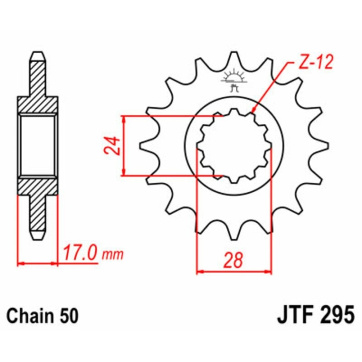 Kit chaîne EK/JT 530 SRX2 - 15/43-108 - Couronne acier standard