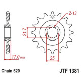 Kit chaîne EK/JT 520 SROZ2 - 15/41-112 - Couronne acier standard