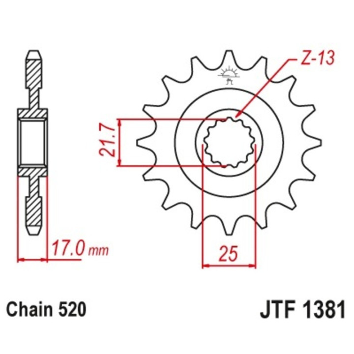 Kit chaîne EK/JT 520 SROZ2 - 15/41-112 - Couronne acier standard
