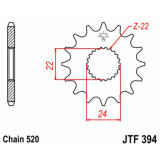 Kit chaîne EK/JT 520SRX2 16/39 - couronne standard