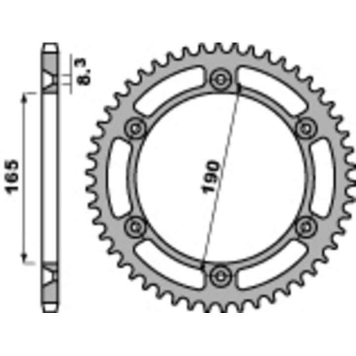 Kit chaîne EK/PBR 520MRD7 14/52 - couronne standard
